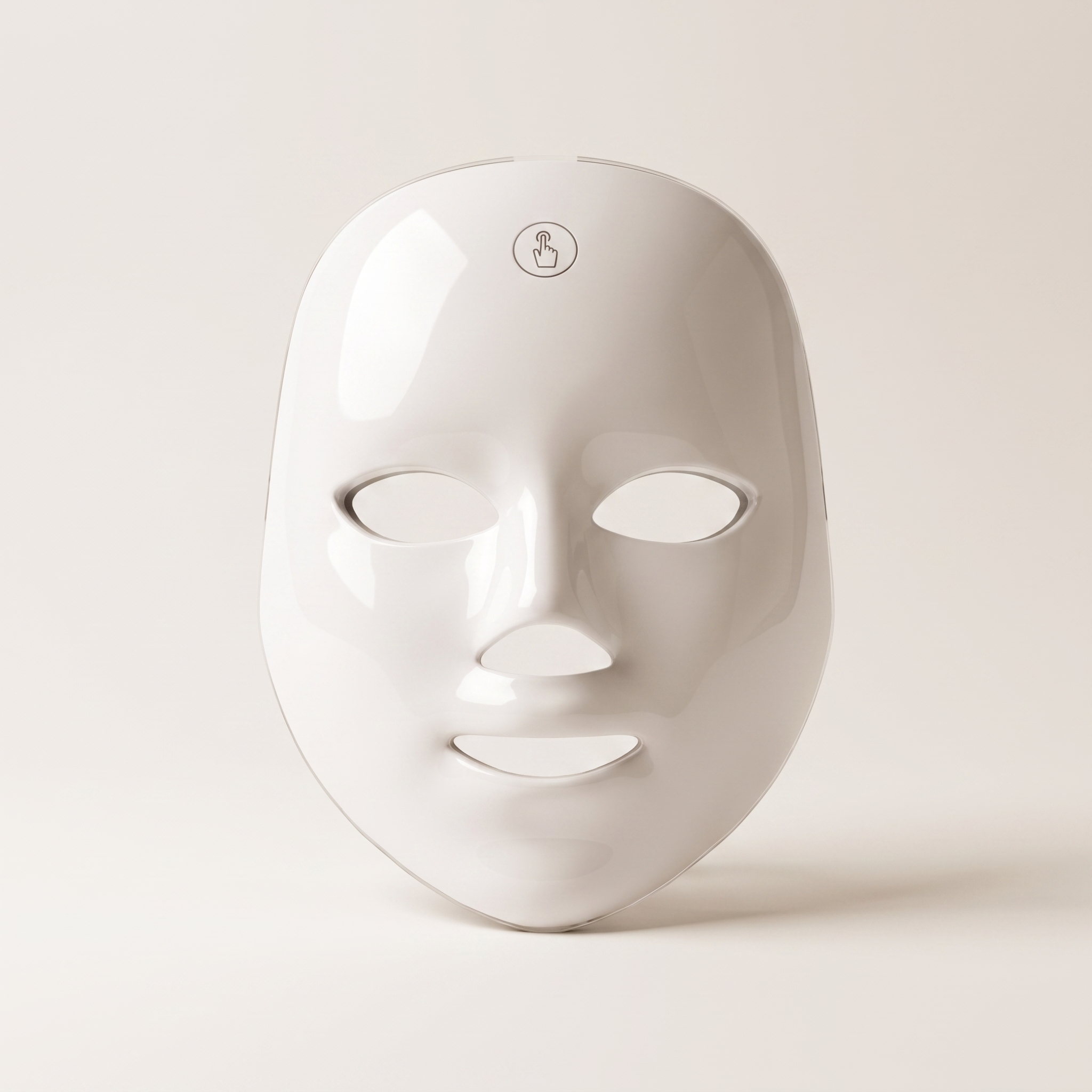 Six Thirty LED face mask, front view on a bone-white background, switched off